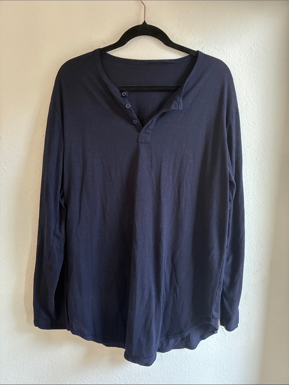 Amazon Men's Long Sleeve Henley - Dark Navy